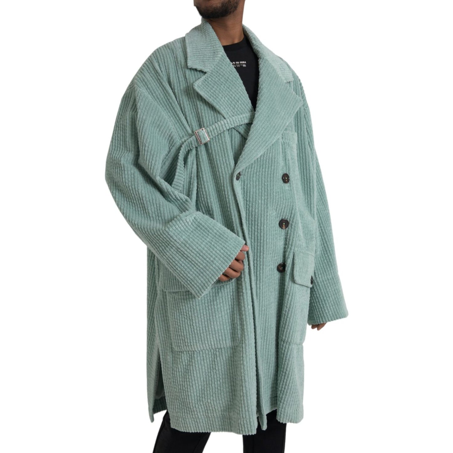 Dolce & Gabbana Blue Double Breasted Corduroy Cotton Jacket 1728,67345645728,Clothing,Dolce & Gabbana,IT52 | XL,Jackets & Coats - Clothing,Jackets - Men - Clothing,Light Blue,Material: 100% Cotton,Men,New with tags,Trench Coats - Jackets & Coats - Clothin