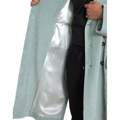 Dolce & Gabbana Blue Double Breasted Corduroy Cotton Jacket 1728,67345645728,Clothing,Dolce & Gabbana,IT52 | XL,Jackets & Coats - Clothing,Jackets - Men - Clothing,Light Blue,Material: 100% Cotton,Men,New with tags,Trench Coats - Jackets & Coats - Clothin