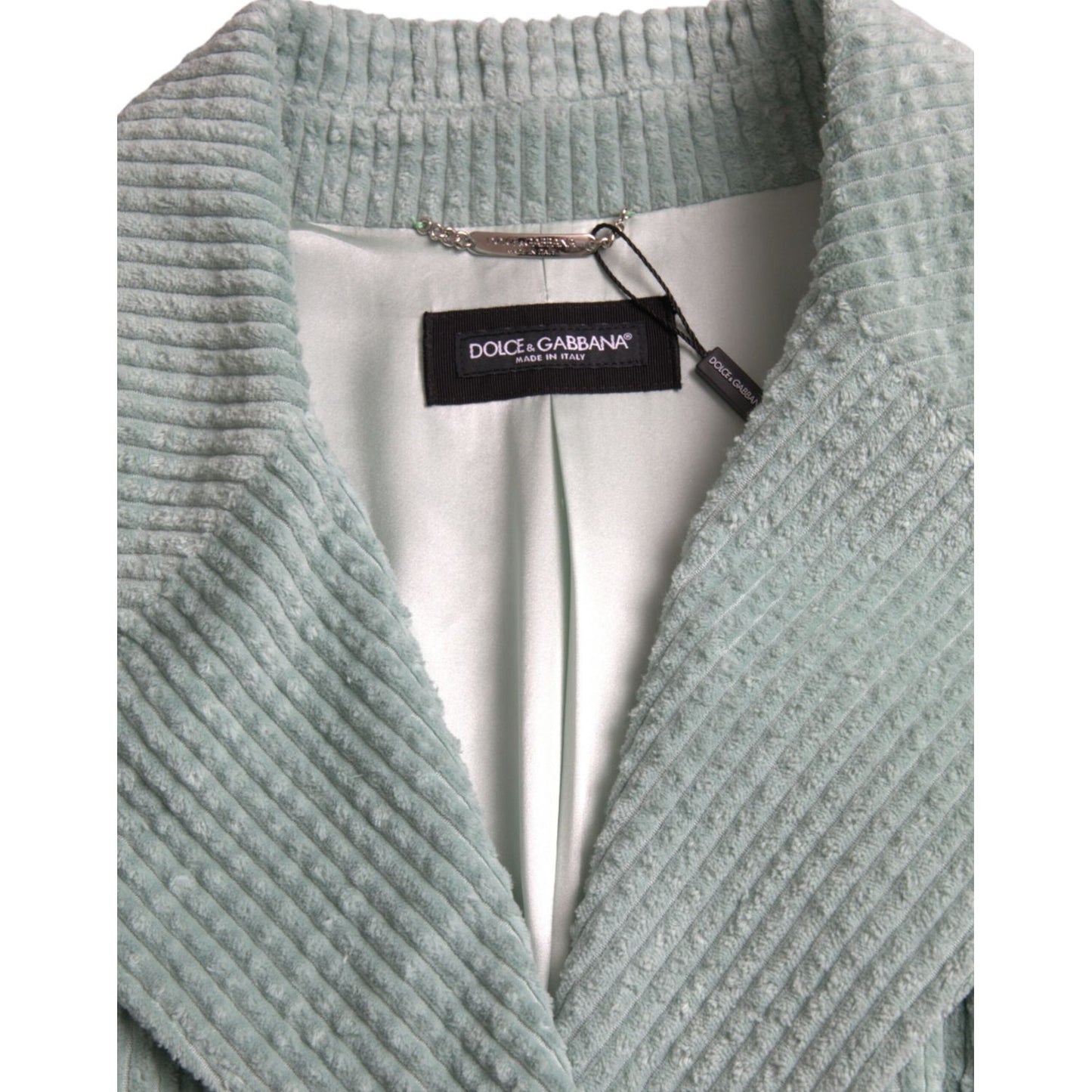 Dolce & Gabbana Blue Double Breasted Corduroy Cotton Jacket 1728,67345645728,Clothing,Dolce & Gabbana,IT52 | XL,Jackets & Coats - Clothing,Jackets - Men - Clothing,Light Blue,Material: 100% Cotton,Men,New with tags,Trench Coats - Jackets & Coats - Clothin