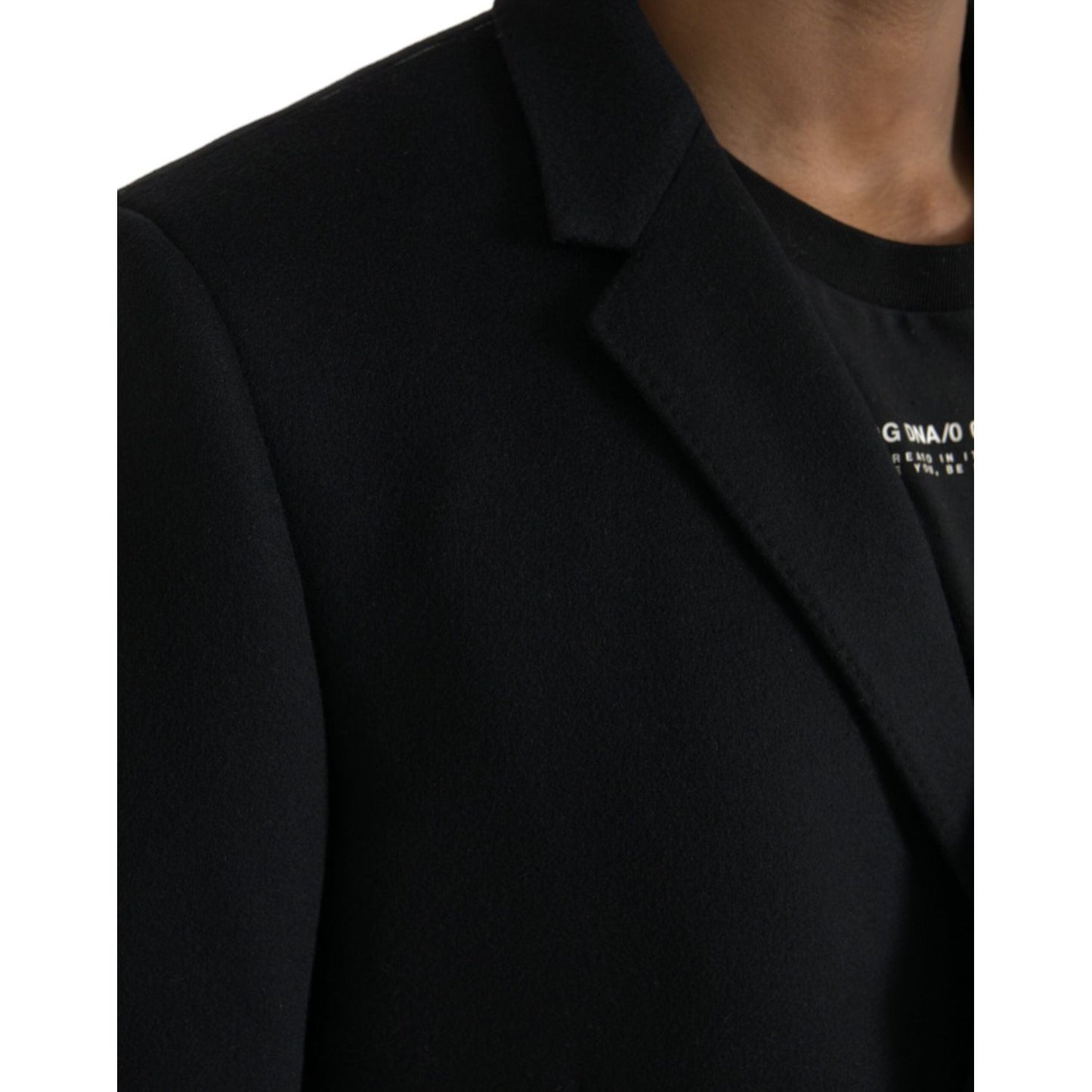 Dolce & Gabbana Black Wool Cashmere Trench Coat Jacket Dolce & Gabbana