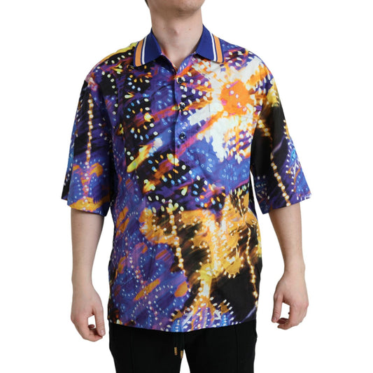 Dolce & Gabbana Multicolor Luminarie Print Cotton Casual Shirt Dolce & Gabbana