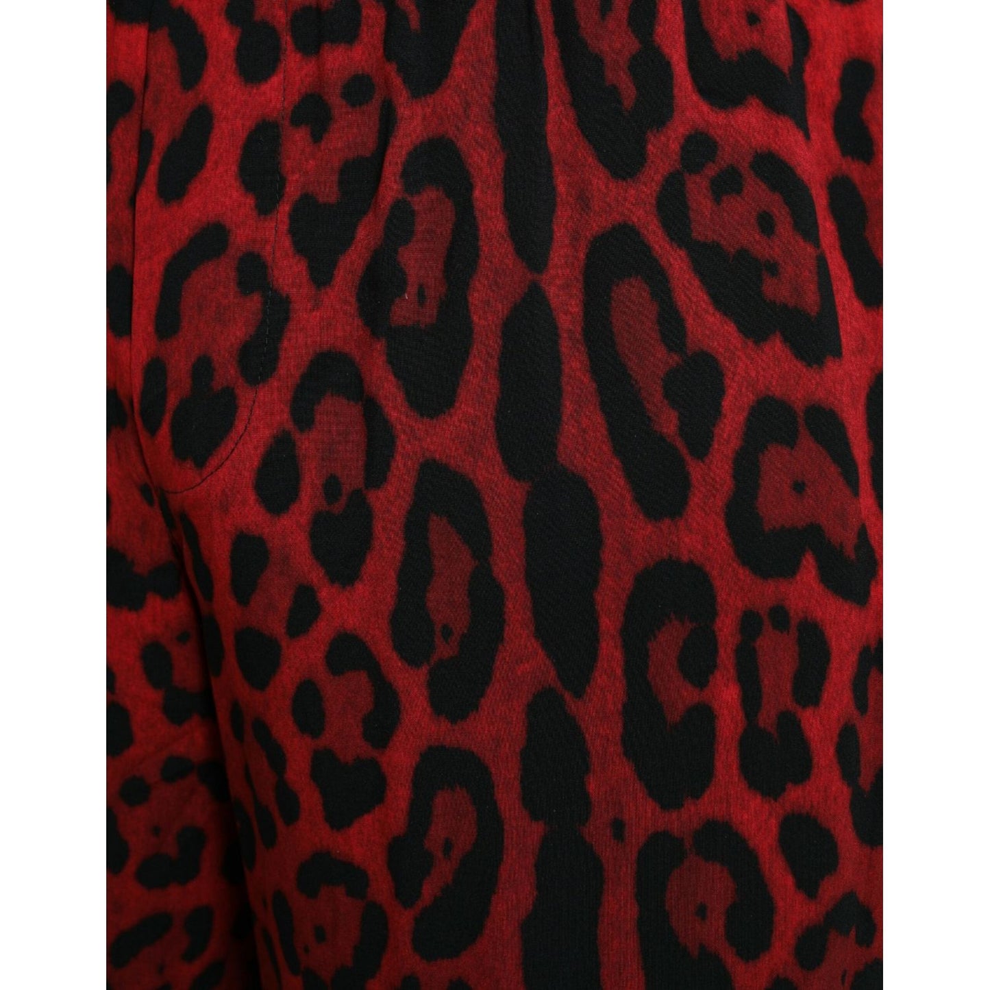 Dolce & Gabbana Red Leopard Print Viscose Bermuda Shorts Dolce & Gabbana