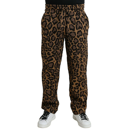Dolce & Gabbana Brown Leopard Print Polyester Jogger Pants 1728,67345645728,Athletic Pants - Pants - Clothing,Brown,Clothing,Dolce & Gabbana,IT50 | L,IT52 | XL,Jeans & Pants - Men - Clothing,Joggers (workout pants) - Sportswear - Clothing,Material: 40% Po