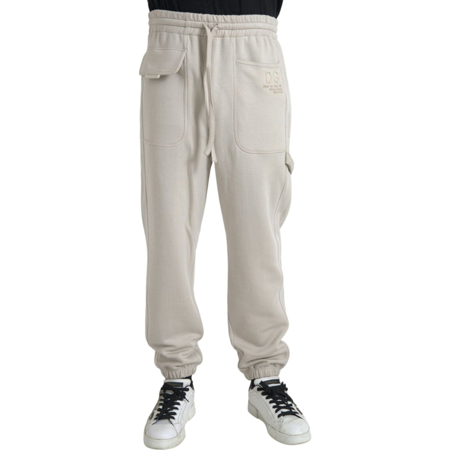 Dolce & Gabbana Off White Viscose Cargo Jogger Sweatpants Pants Dolce & Gabbana