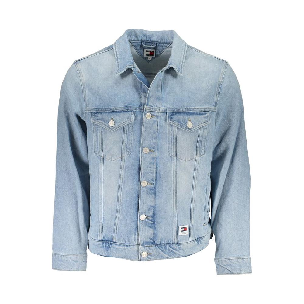 Tommy Hilfiger Light Blue Cotton Jacket Tommy Hilfiger