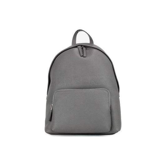 Burberry Abbeydale Branded Charcoal Grey Pebbled Leather Backpack Bookbag Burberry