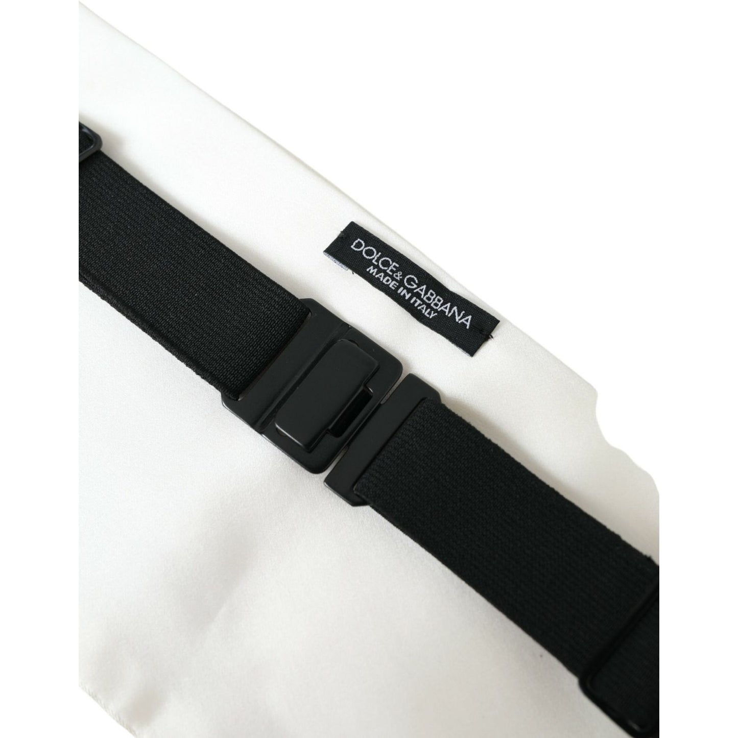 Dolce & Gabbana White Men Wide Waist Silk Belt Cummerbund Dolce & Gabbana