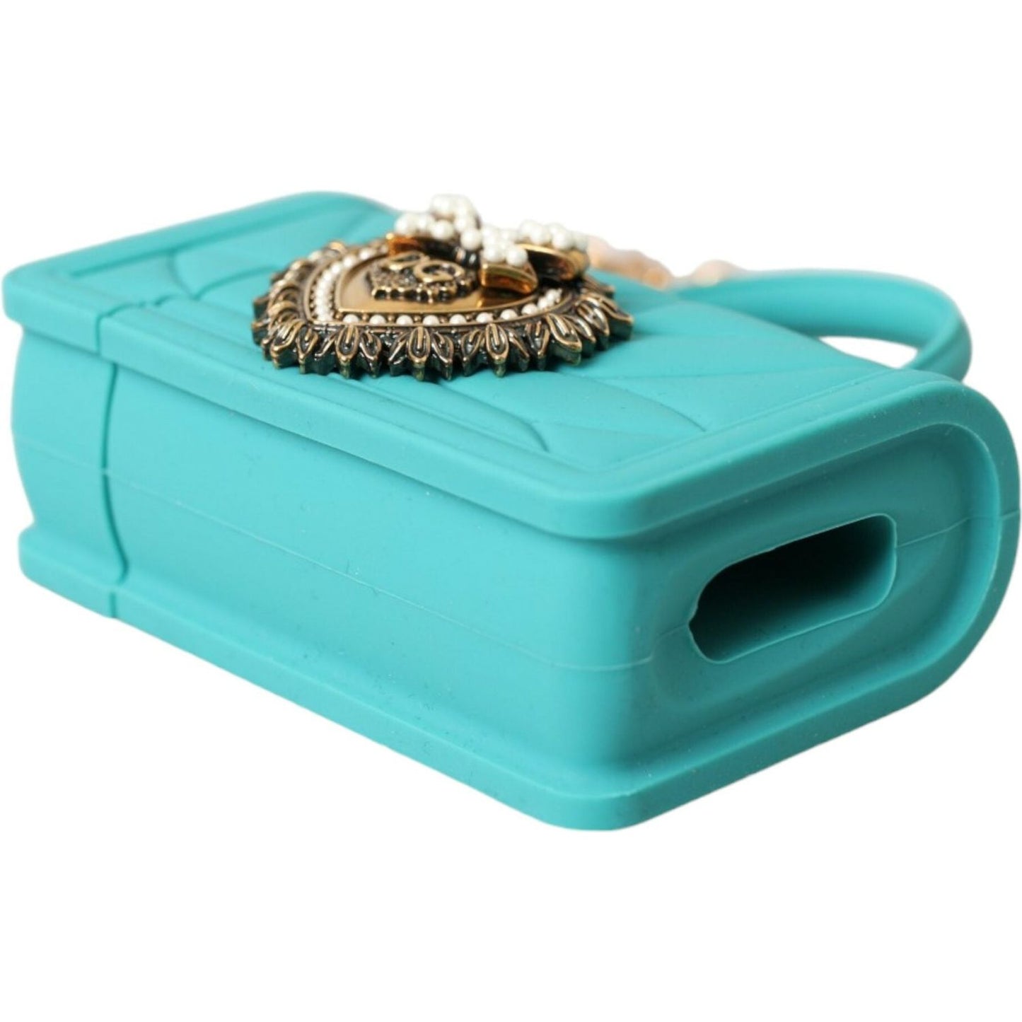 Dolce & Gabbana Turquoise Silicone Devotion Heart Cover Bag Airpods Case Dolce & Gabbana