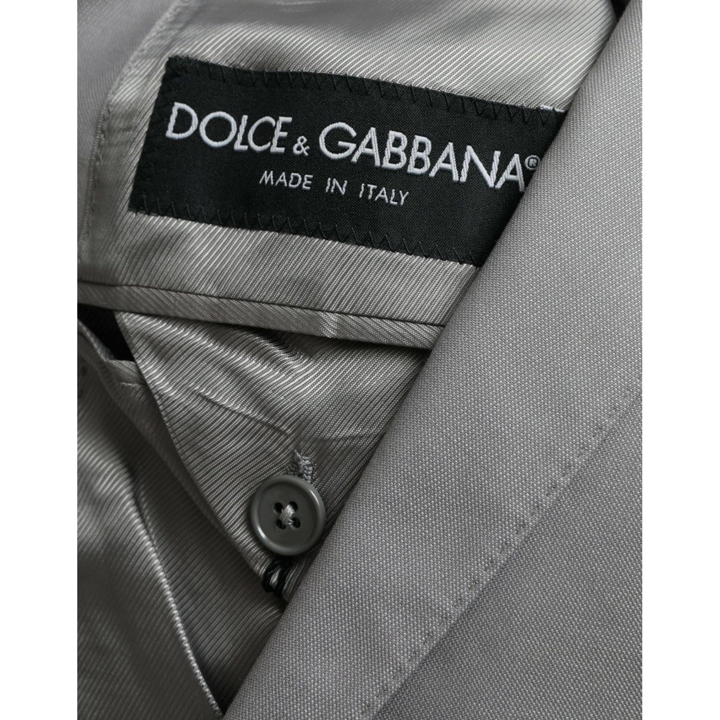 Dolce & Gabbana Gray Wool Peak Single Breasted Coat Blazer Dolce & Gabbana