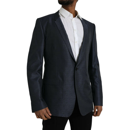 Dolce & Gabbana Blue Wool GOLD Single Breasted Coat Blazer 1728,67345645728,Blazers - Men - Clothing,Blazers - Suits & Blazers - Clothing,Blue,Clothing,Dolce & Gabbana,IT56 | XXL,Materials: 54% Virgin Wool 46% Polyester,Men,New with tags,Suits & Blazers -