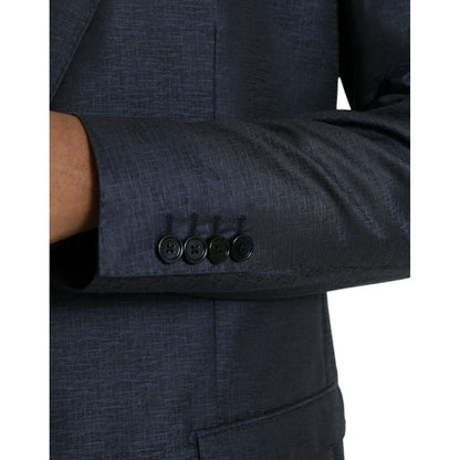 Dolce & Gabbana Blue Wool GOLD Single Breasted Coat Blazer 1728,67345645728,Blazers - Men - Clothing,Blazers - Suits & Blazers - Clothing,Blue,Clothing,Dolce & Gabbana,IT56 | XXL,Materials: 54% Virgin Wool 46% Polyester,Men,New with tags,Suits & Blazers -