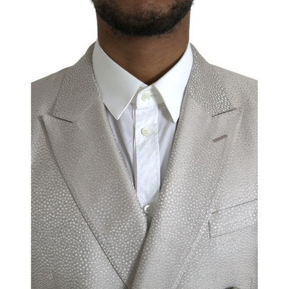 Dolce & Gabbana Off White MARTINI Double Breasted Coat Blazer 1728,67345645728,Blazers - Men - Clothing,Blazers - Suits & Blazers - Clothing,Clothing,Dolce & Gabbana,IT46 | S,Material: 100% Silk,Men,New with tags,Off White,Suits & Blazers - Clothing