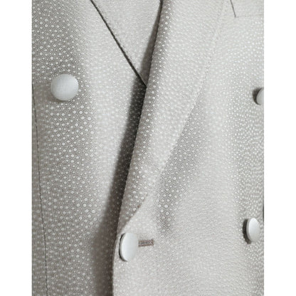 Dolce & Gabbana Off White MARTINI Double Breasted Coat Blazer 1728,67345645728,Blazers - Men - Clothing,Blazers - Suits & Blazers - Clothing,Clothing,Dolce & Gabbana,IT46 | S,Material: 100% Silk,Men,New with tags,Off White,Suits & Blazers - Clothing