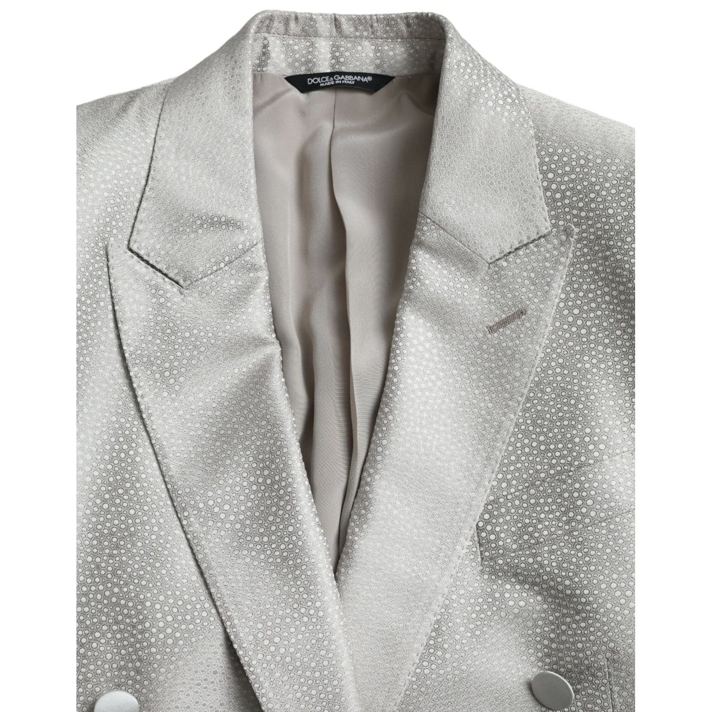Dolce & Gabbana Off White MARTINI Double Breasted Coat Blazer 1728,67345645728,Blazers - Men - Clothing,Blazers - Suits & Blazers - Clothing,Clothing,Dolce & Gabbana,IT46 | S,Material: 100% Silk,Men,New with tags,Off White,Suits & Blazers - Clothing