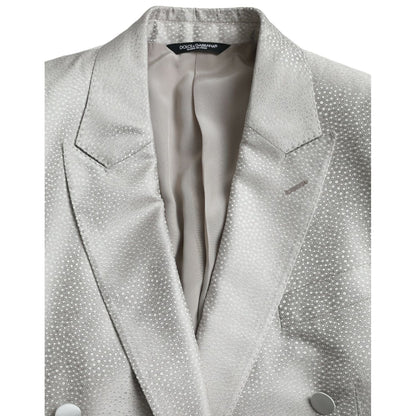 Dolce & Gabbana Off White MARTINI Double Breasted Coat Blazer 1728,67345645728,Blazers - Men - Clothing,Blazers - Suits & Blazers - Clothing,Clothing,Dolce & Gabbana,IT46 | S,Material: 100% Silk,Men,New with tags,Off White,Suits & Blazers - Clothing
