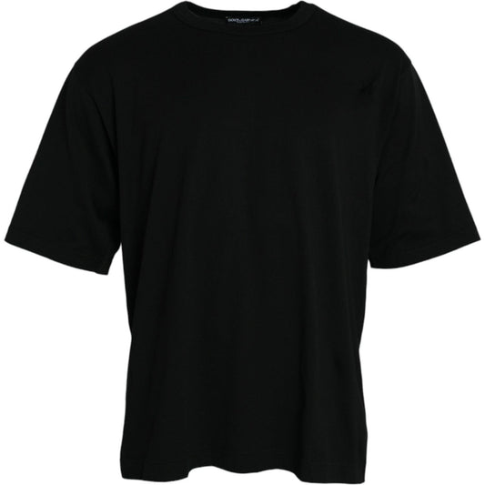 Dolce & Gabbana Black Logo Embossed Crew Neck Short Sleeves T-shirt Dolce & Gabbana