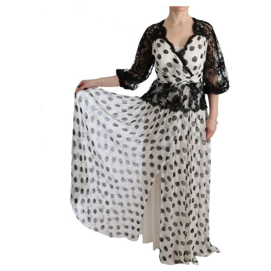 Dolce & Gabbana Elegant Polka Dotted Full Length Gown Dolce & Gabbana