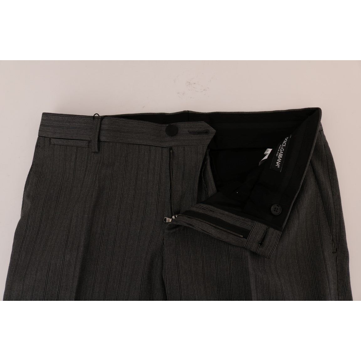 Dolce & Gabbana Elegant Gray Striped Wool Formal Trousers Dolce & Gabbana