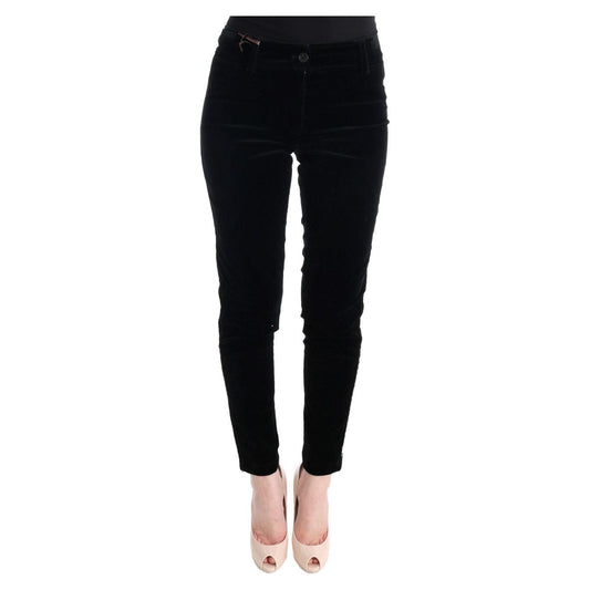 Ermanno Scervino Black Viscose Blend Velvet Cropped Pants 1728,18% Silk,5% Spandex,67345645728,Black,Clothing,Cropped Pants - Pants - Clothing,Ermanno Scervino,IT40|S,Jeans & Pants - Women - Clothing,Material: 77% Viscose,New with tags,Pants - Clothing,Wo