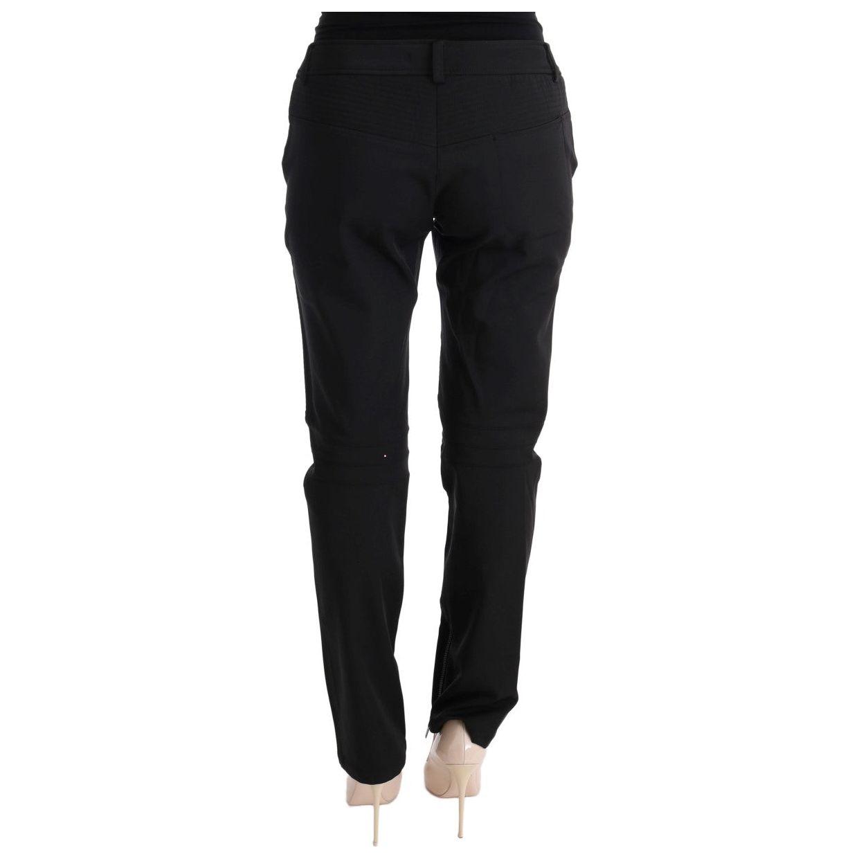 Ermanno Scervino Sleek Black Cotton Slim Fit Pants Jeans & Pants Ermanno Scervino