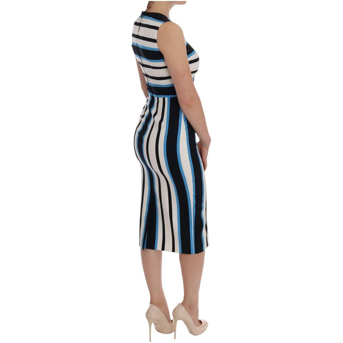 Dolce & Gabbana Chic Striped Silk Sheath Dress Dolce & Gabbana