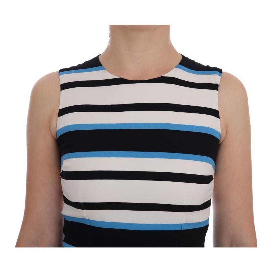 Dolce & Gabbana Chic Striped Silk Sheath Dress Dolce & Gabbana