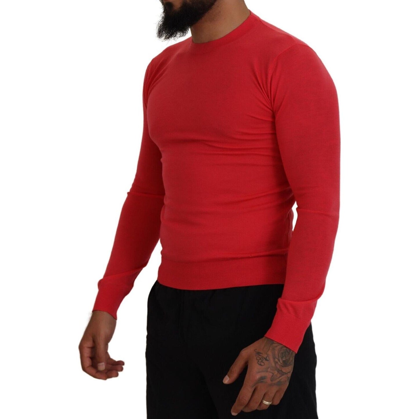 Dsquared² Red Wool Long Sleeves Crewneck Pullover Sweater Dsquared²