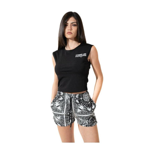 Comme Des Fuckdown Chic Monochrome Palms Cotton Shorts Comme Des Fuckdown