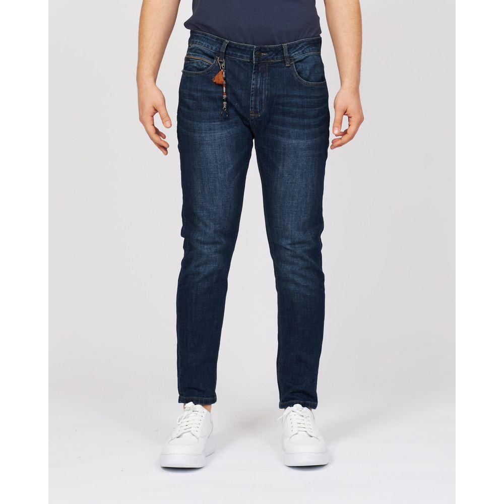 Yes Zee Sleek Blue Cotton Stretch Jeans Yes Zee