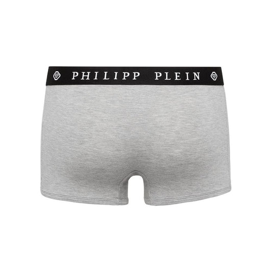 Philipp Plein Gray Cotton Men Boxer Pack Philipp Plein