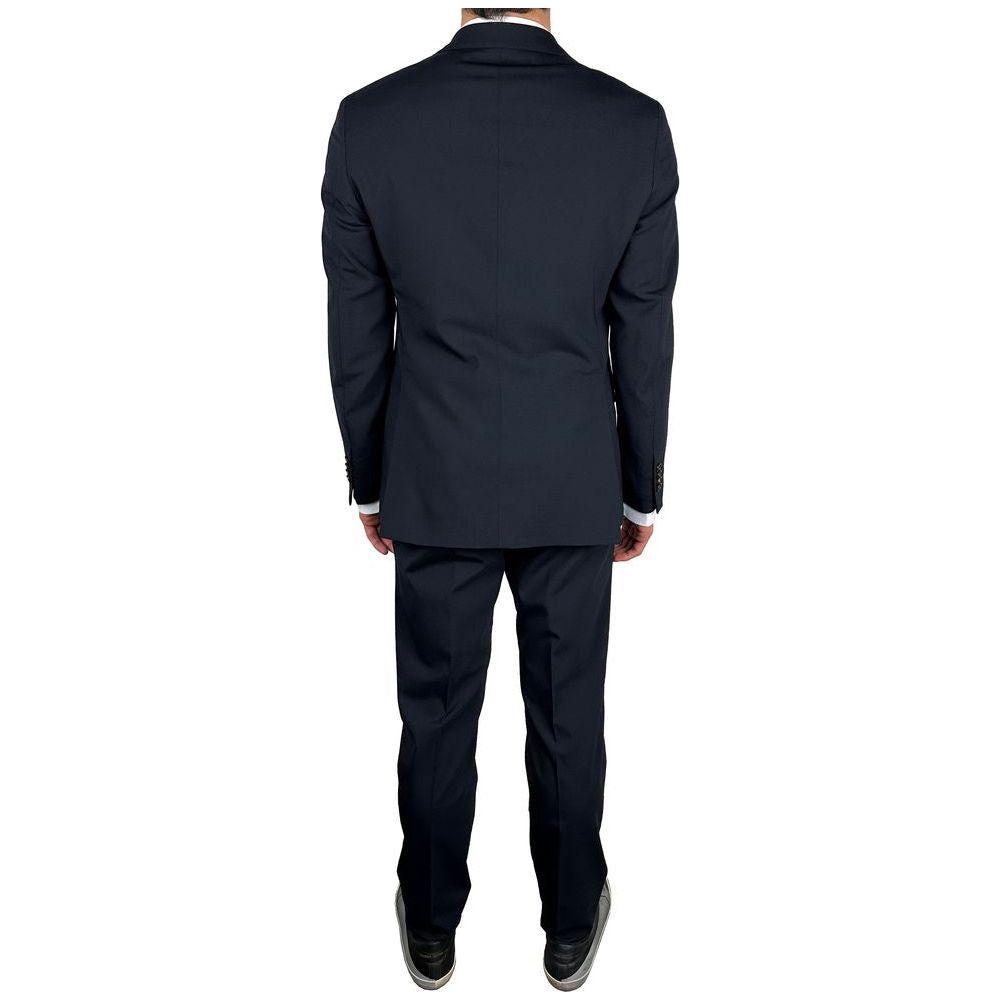 Aquascutum Blue Wool Mens Single-Breasted Suit Aquascutum