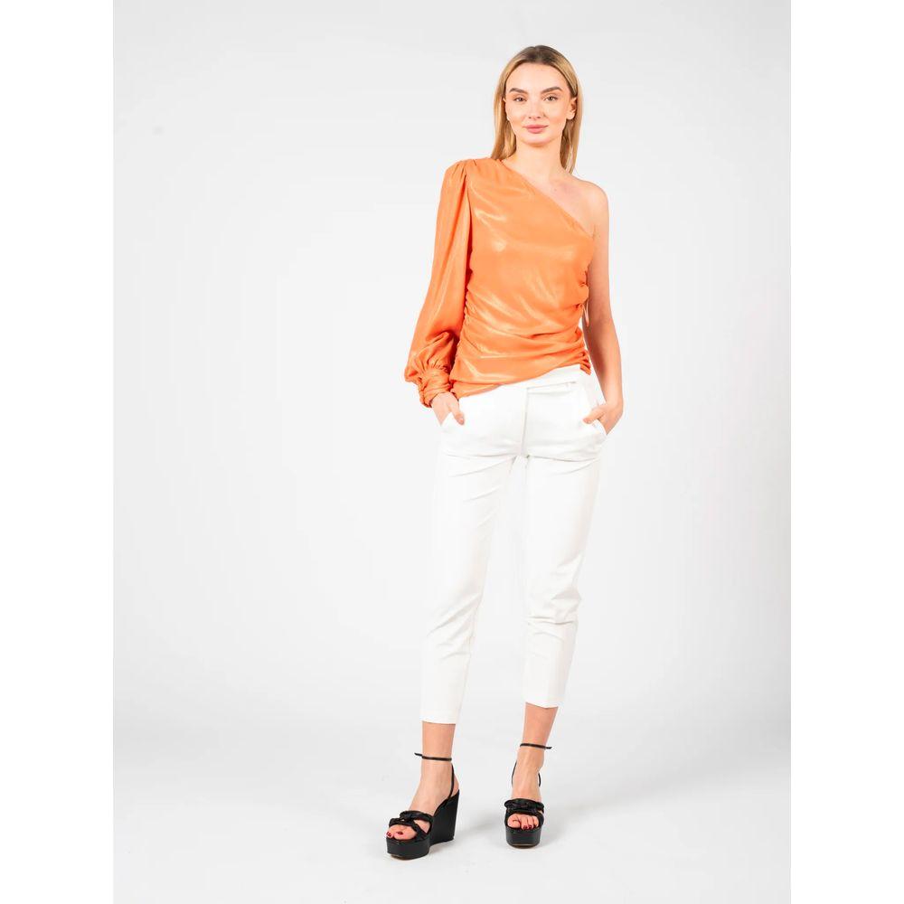 PINKO Chic Orange Laminated Blouse PINKO