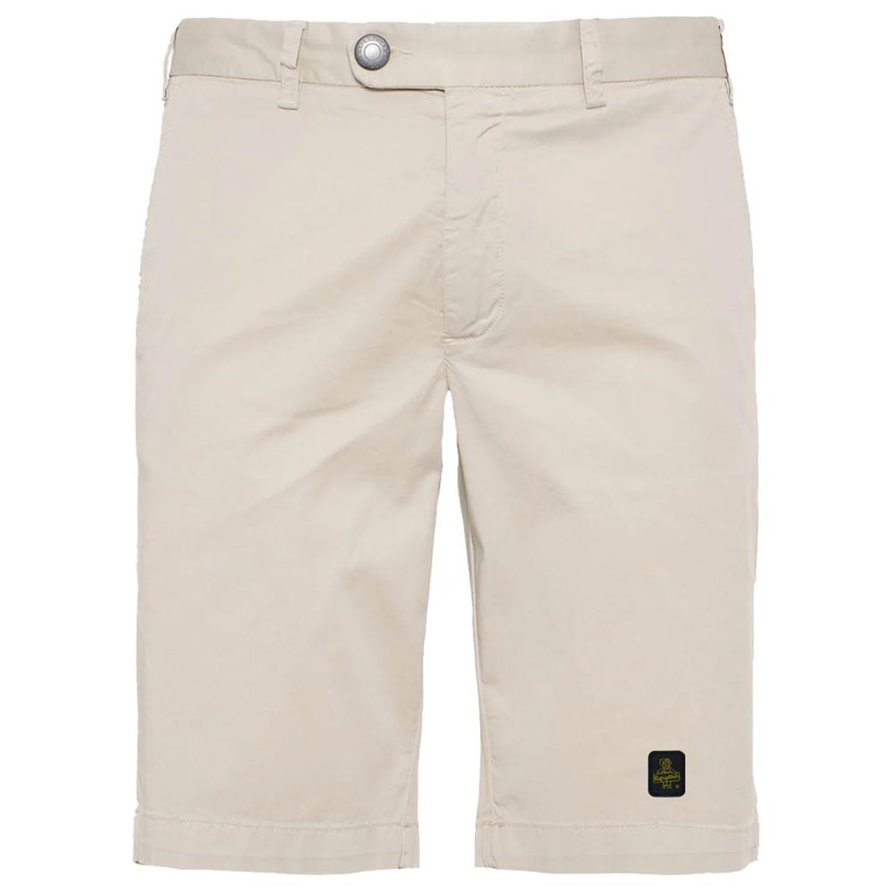 Refrigiwear Elegant Beige Bermuda Shorts with Logo Patch Refrigiwear