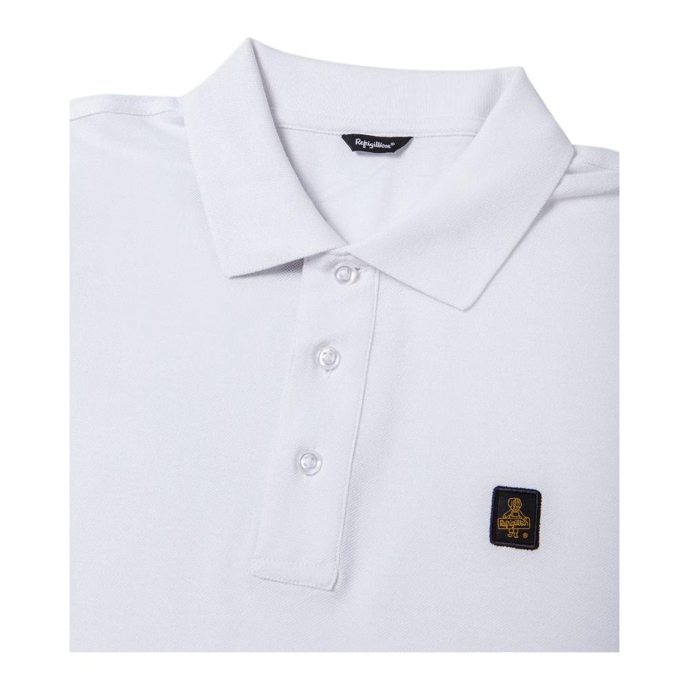 Refrigiwear Elegant White Polo with Embroidered Logo Refrigiwear