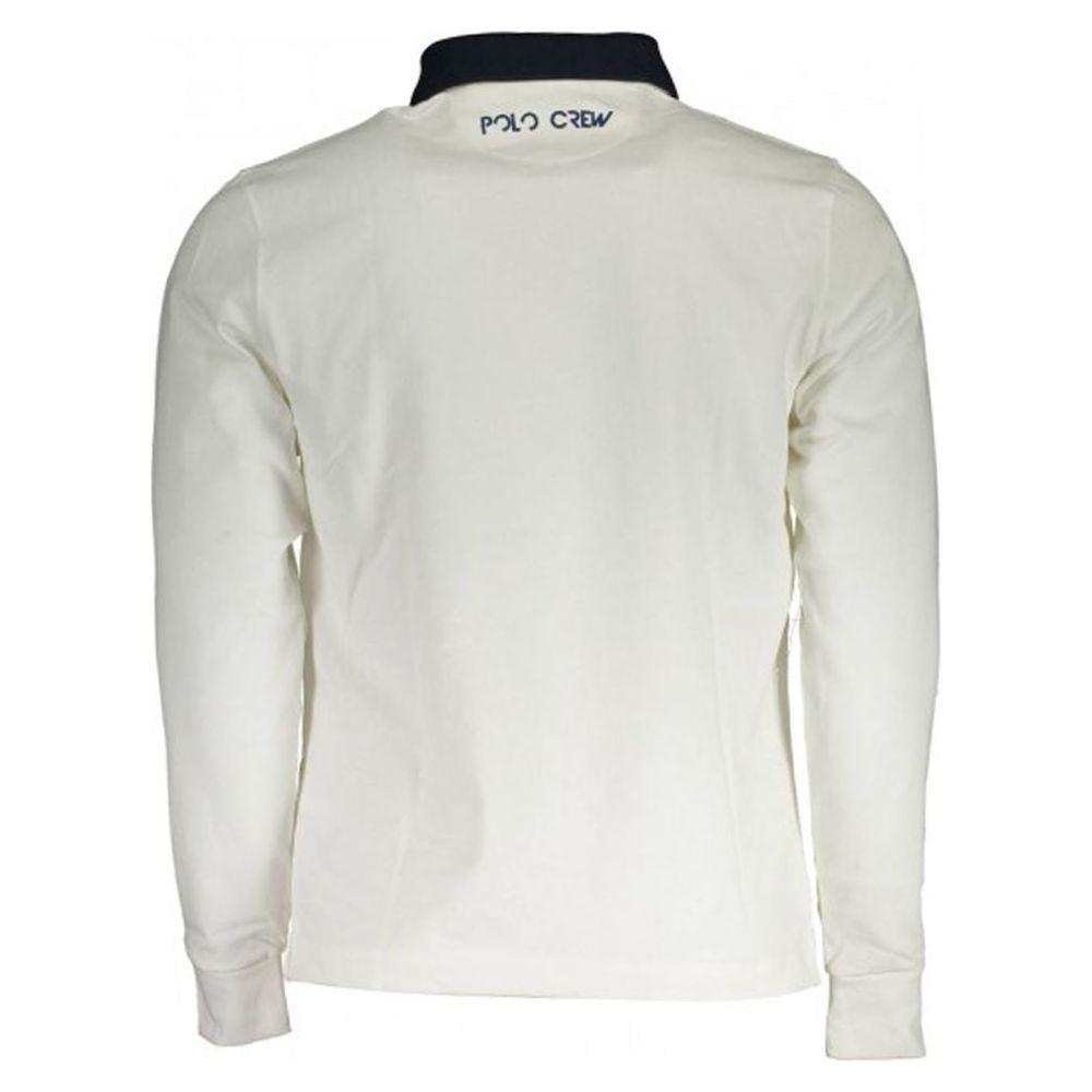 La Martina Elegant Embroidered White Jersey Polo Shirt La Martina