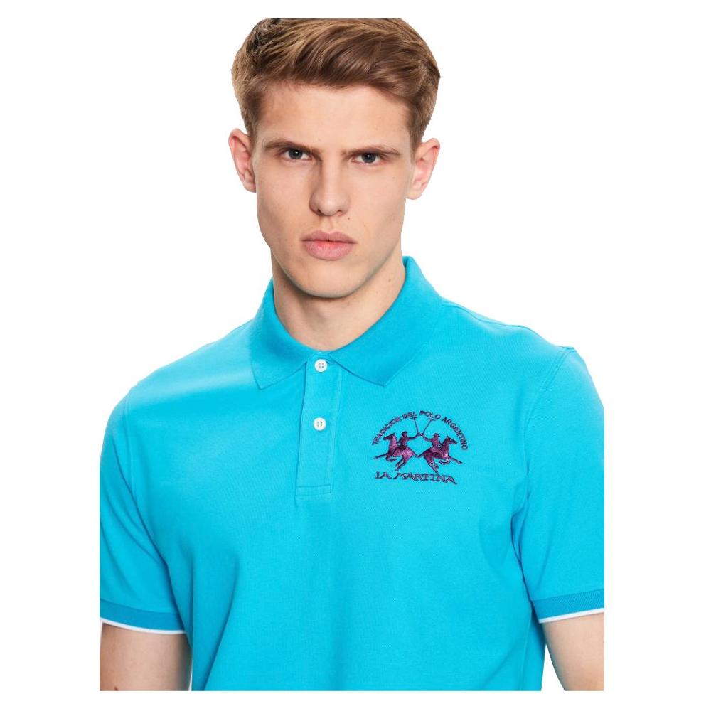 La Martina Elegant Stretch Cotton Pique Polo Shirt La Martina