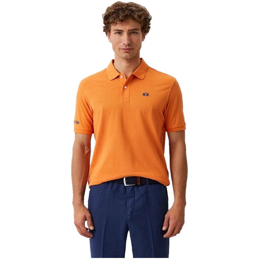 La Martina Chic Orange Cotton Polo for the Iconic Gentleman La Martina