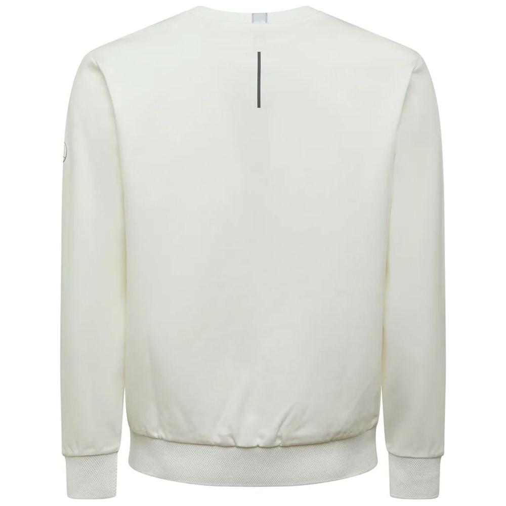 People Of Shibuya Chic White Tech Fabric Crewneck Sweater People Of Shibuya