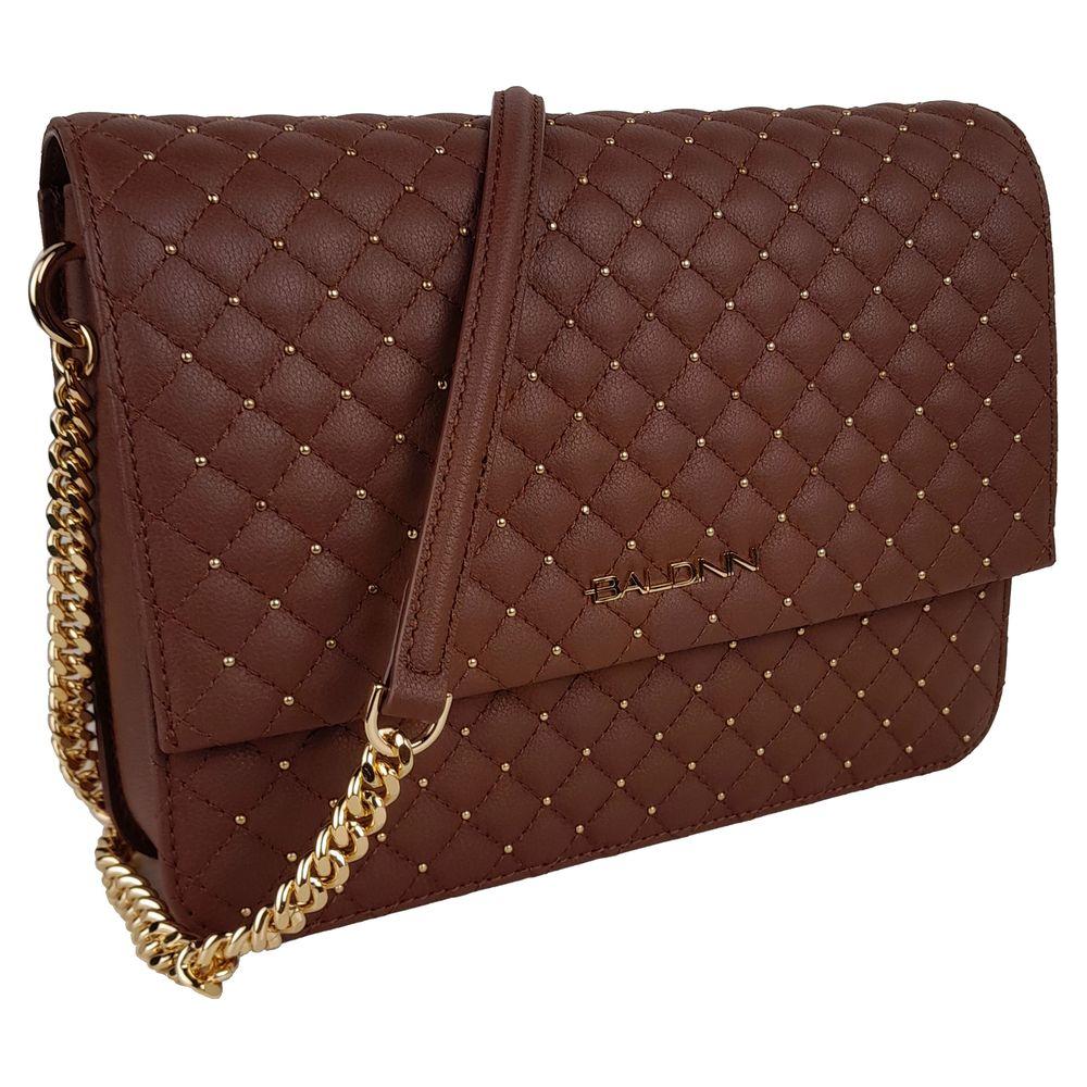 Baldinini Trend Chic Quilted Calfskin Shoulder Bag with Studs Baldinini Trend