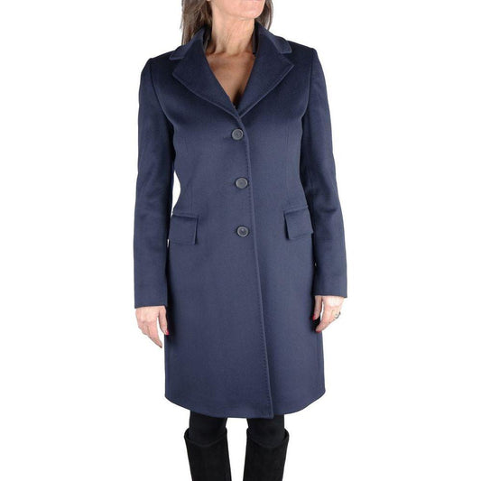 Made in Italy Blue Wool Women Coat Made in Italy