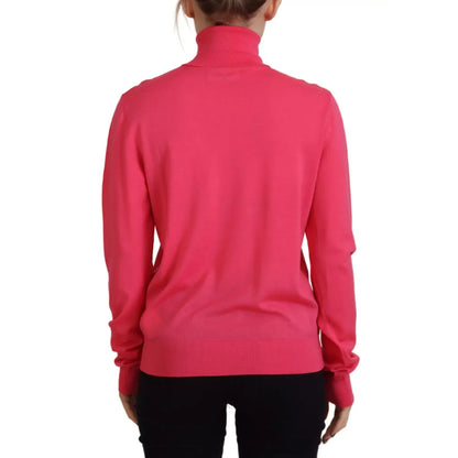 Dsquared² Pink Solid Long Sleeve Turtle Neck Casual Sweater