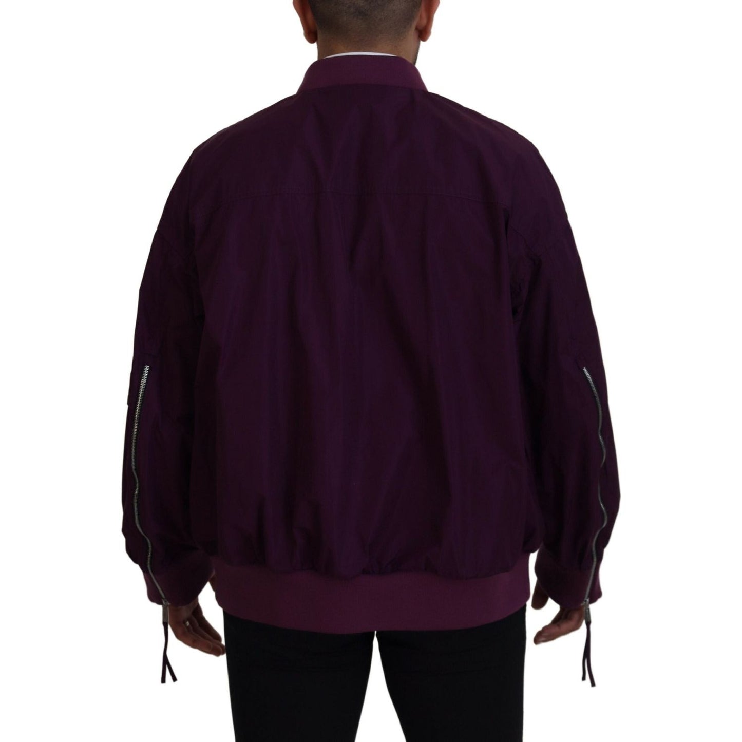 Dsquared² Purple Polyester Full Zipper Bomber Jacket Dsquared²