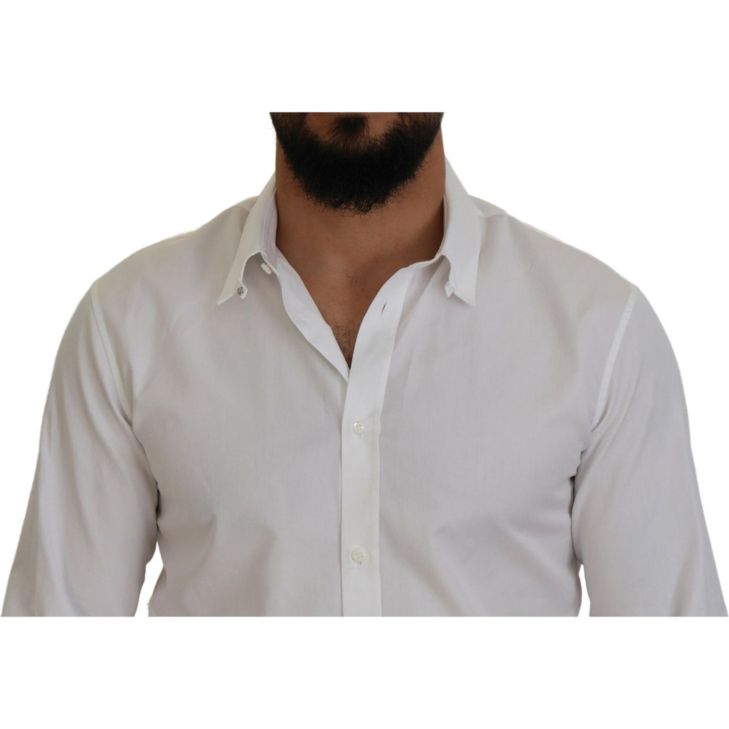 Dsquared² White Cotton Collared Long Sleeves Formal Shirt Dsquared²