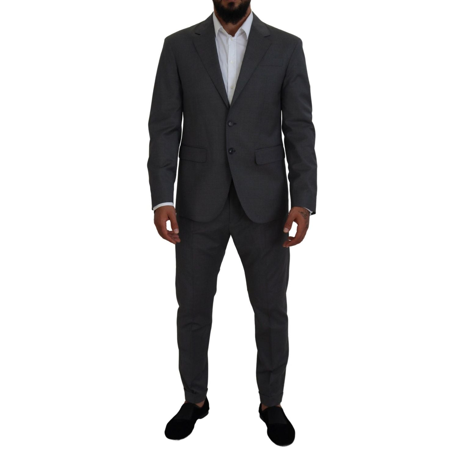 Dsquared² Gray Wool Single Breasted 2 Piece CIPRO Suit