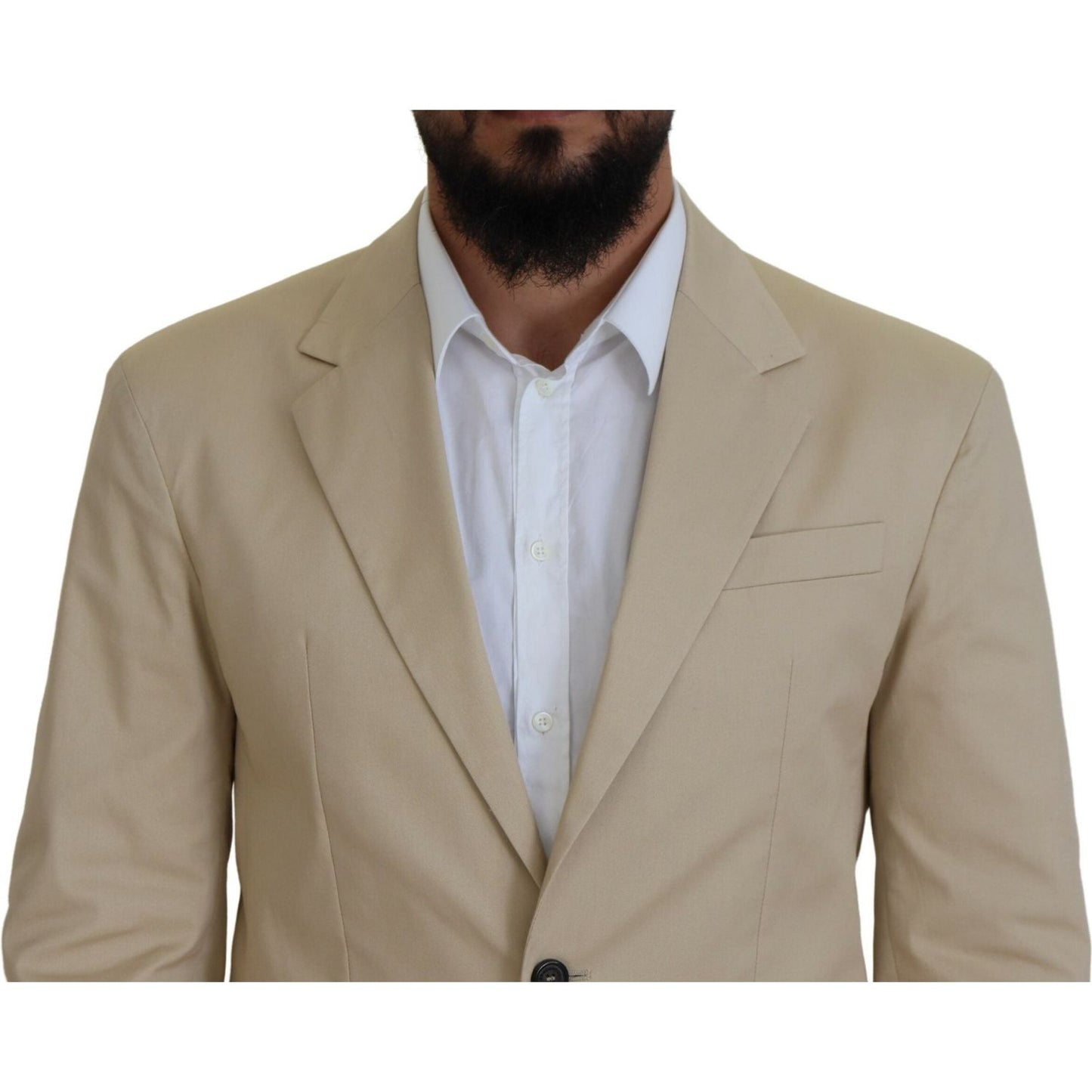 Dsquared² Beige Cotton Single Breasted 2 Piece CIPRO Suit Dsquared²