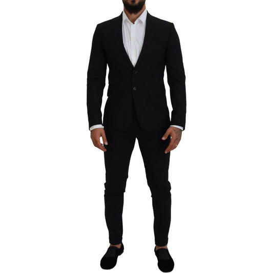 Dsquared² Black Wool Single Breasted 2 Piece LONDON Suit Dsquared²