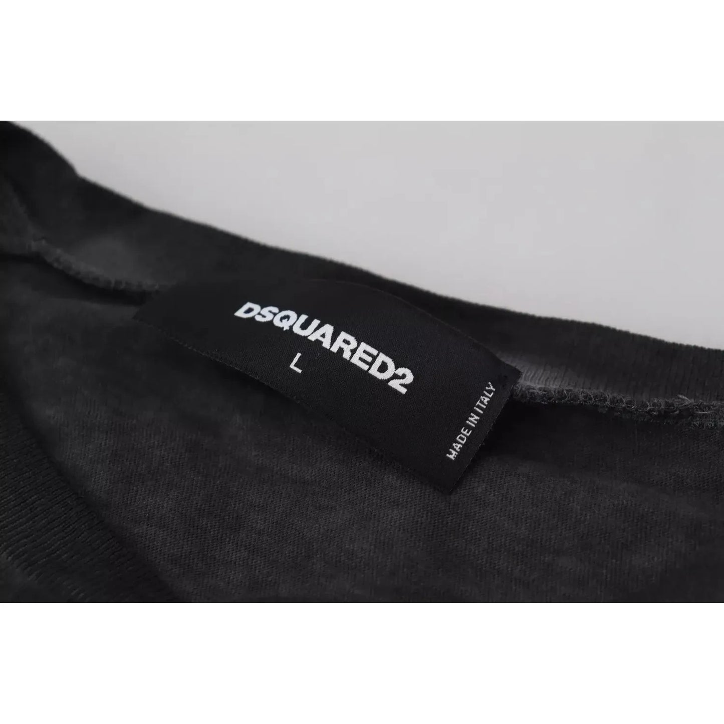 Dsquared² Black Cotton Linen Long Sleeves Pullover Sweater 1728,67345645728,Black,Clothing,Dsquared²,IT46 | S,Material: 70% Cotton 30% Linen,Men,New with tags,Sweaters - Clothing,Sweaters - Men - Clothing,Sweatshirts - Sweaters - Clothing