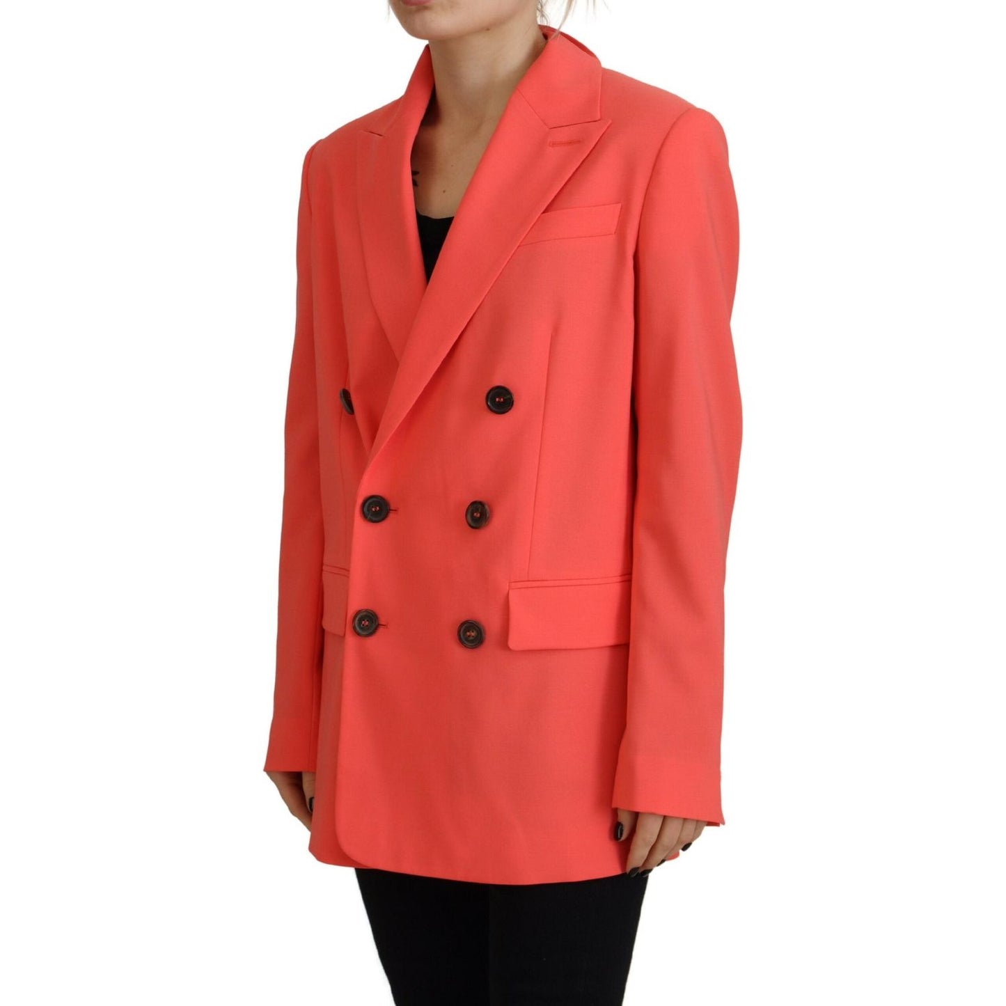 Dsquared² Pink Double Breasted Coat Blazer Jacket Dsquared²