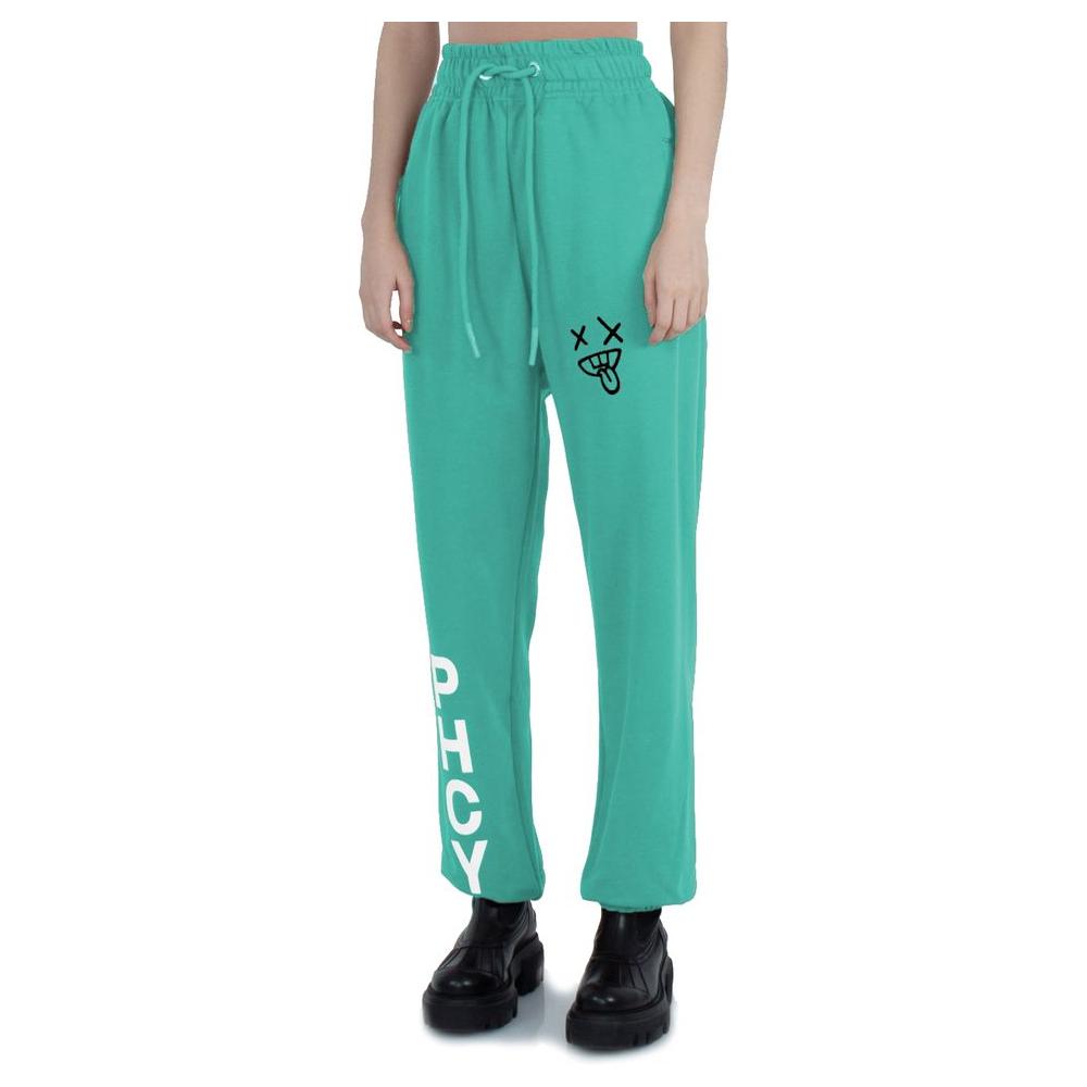 Pharmacy Industry Green Cotton Women Trouser Pharmacy Industry