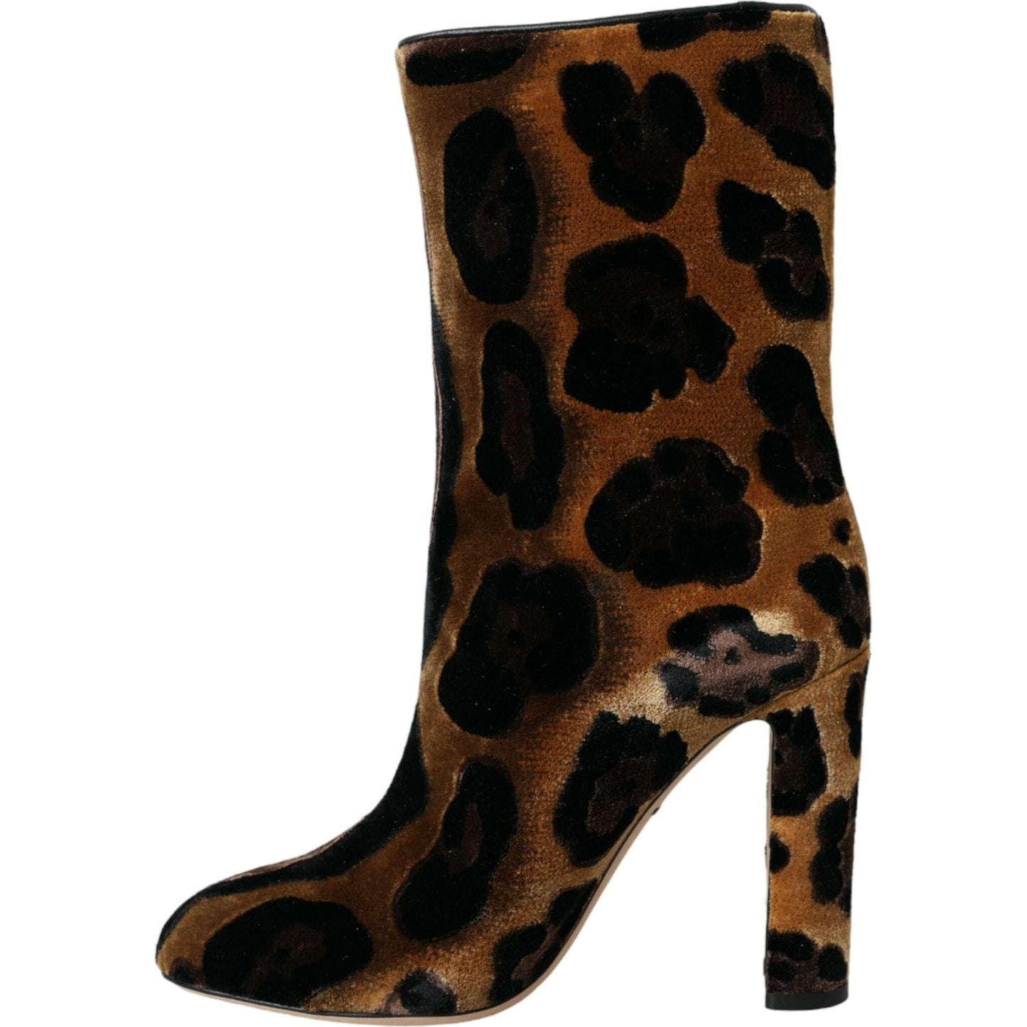 Dolce & Gabbana Brown Giraffe Leather Mid Calf Boots Shoes Dolce & Gabbana